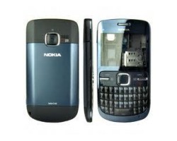 Előlap Nokia C3-00 komplett ház sötétkék (utángyártott)
